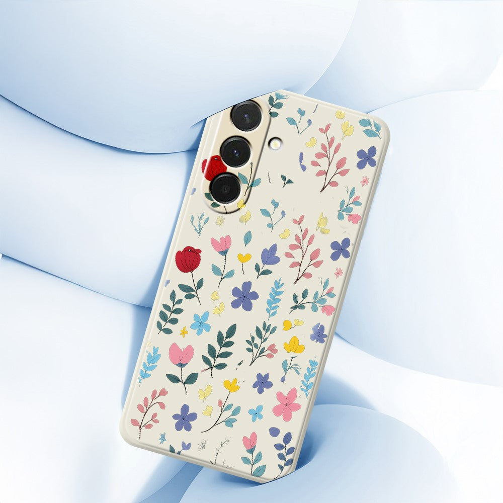 For Samsung Galaxy A37 5G Case Colorful Flower Branches Pattern Printing Straight Edge TPU Phone Back Cover