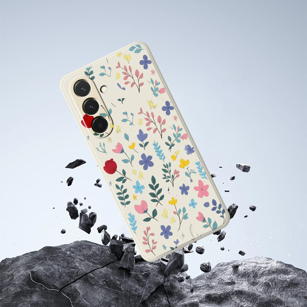 For Samsung Galaxy A37 5G Case Colorful Flower Branches Pattern Printing Straight Edge TPU Phone Back Cover