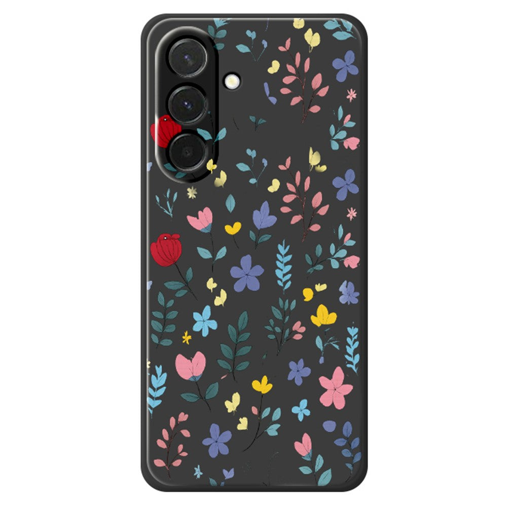 For Samsung Galaxy A37 5G Case Colorful Flower Branches Pattern Printing Straight Edge TPU Phone Back Cover