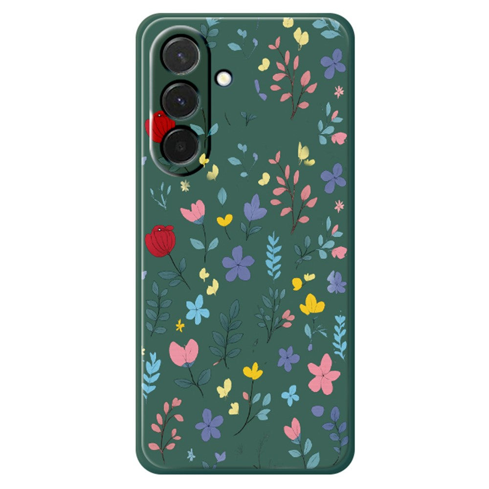 For Samsung Galaxy A37 5G Case Colorful Flower Branches Pattern Printing Straight Edge TPU Phone Back Cover