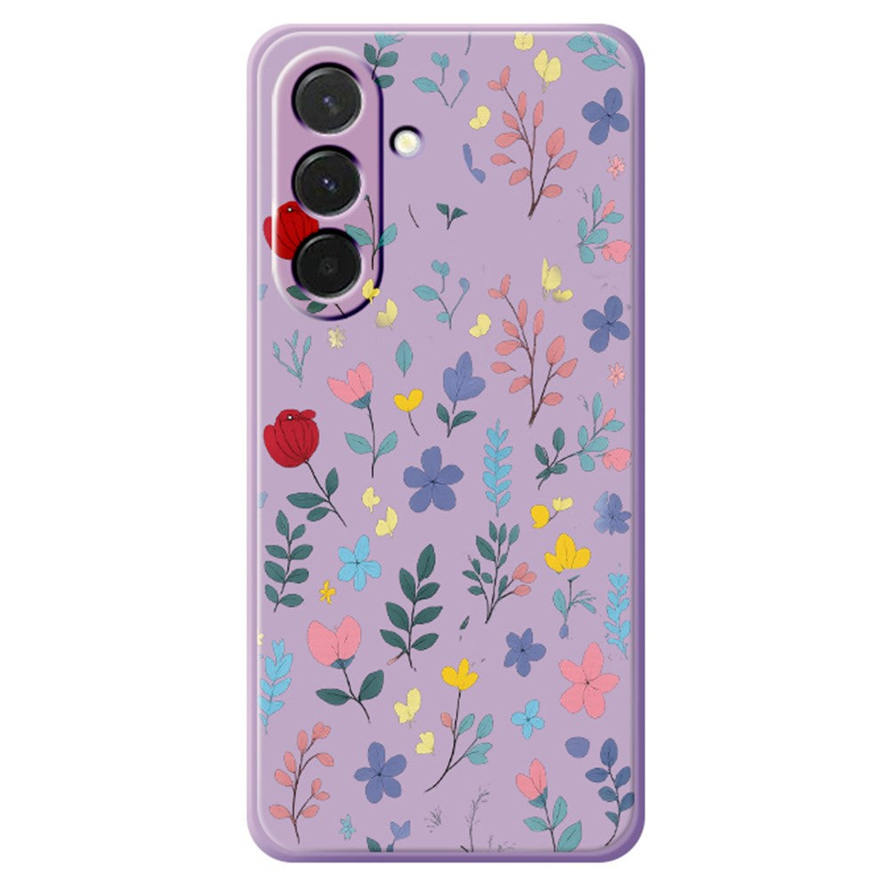 For Samsung Galaxy A37 5G Case Colorful Flower Branches Pattern Printing Straight Edge TPU Phone Back Cover