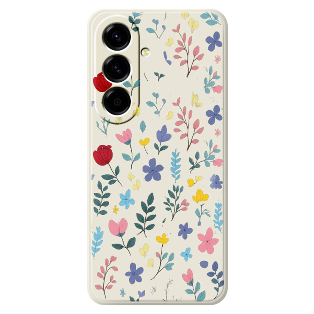For Samsung Galaxy A27 5G Case Colorful Flower Branches Pattern Printing Straight Edge TPU Phone Back Cover