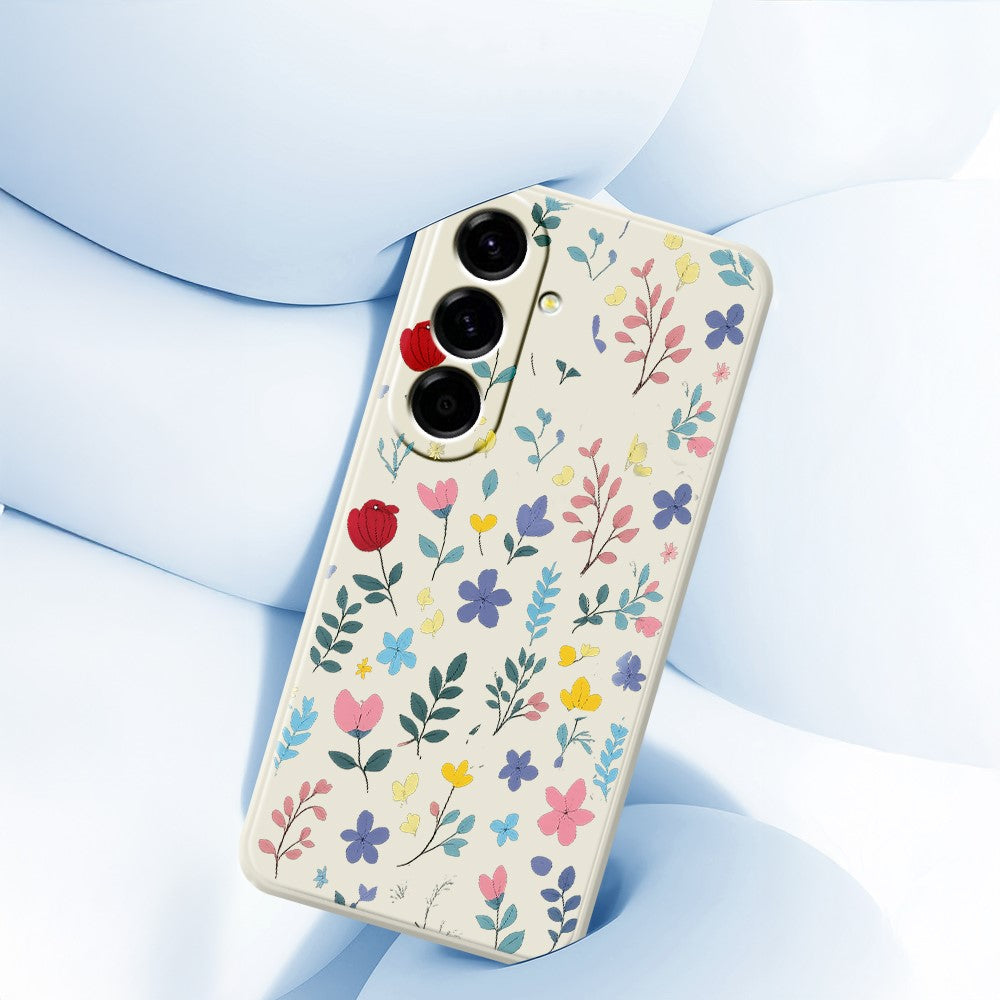 For Samsung Galaxy A27 5G Case Colorful Flower Branches Pattern Printing Straight Edge TPU Phone Back Cover