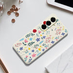 For Samsung Galaxy A27 5G Case Colorful Flower Branches Pattern Printing Straight Edge TPU Phone Back Cover
