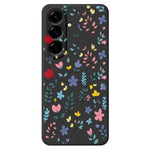 For Samsung Galaxy A27 5G Case Colorful Flower Branches Pattern Printing Straight Edge TPU Phone Back Cover