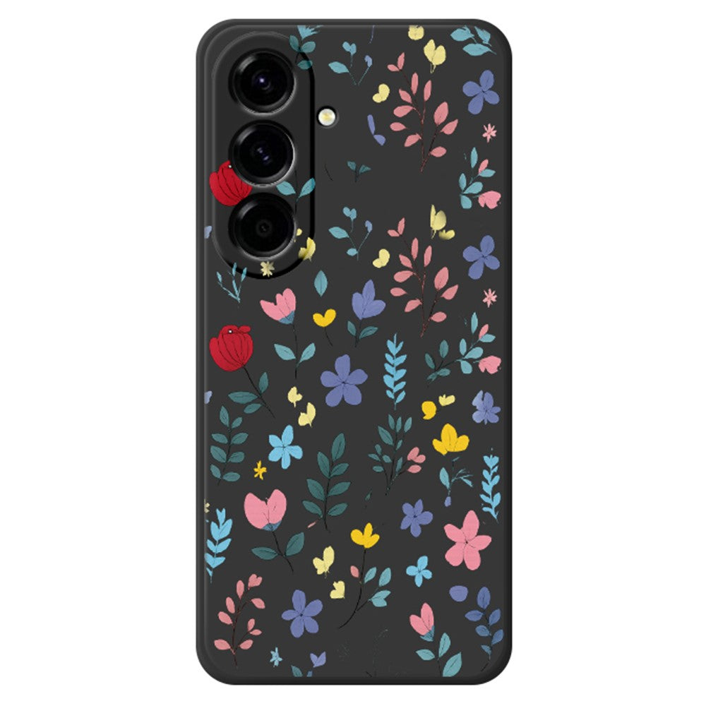 For Samsung Galaxy A27 5G Case Colorful Flower Branches Pattern Printing Straight Edge TPU Phone Back Cover