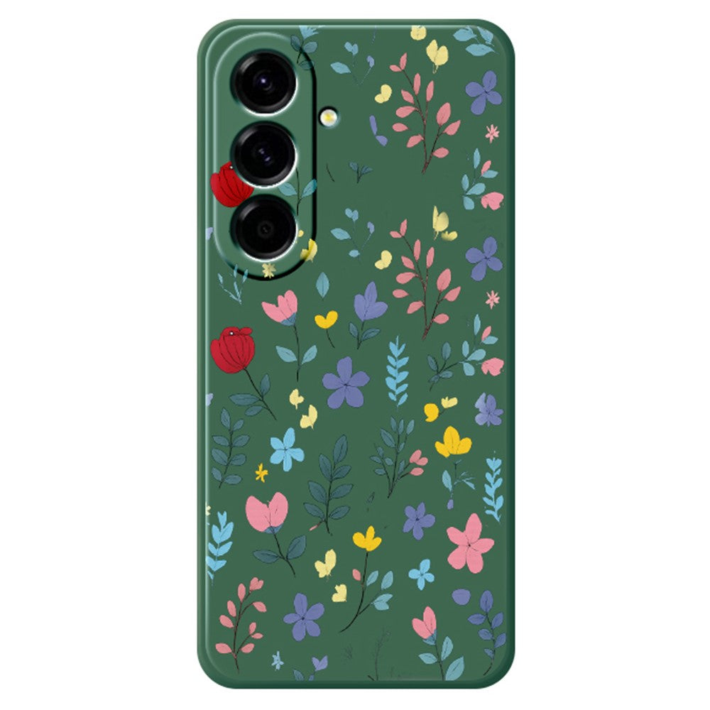 For Samsung Galaxy A27 5G Case Colorful Flower Branches Pattern Printing Straight Edge TPU Phone Back Cover