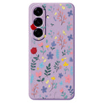 For Samsung Galaxy A27 5G Case Colorful Flower Branches Pattern Printing Straight Edge TPU Phone Back Cover