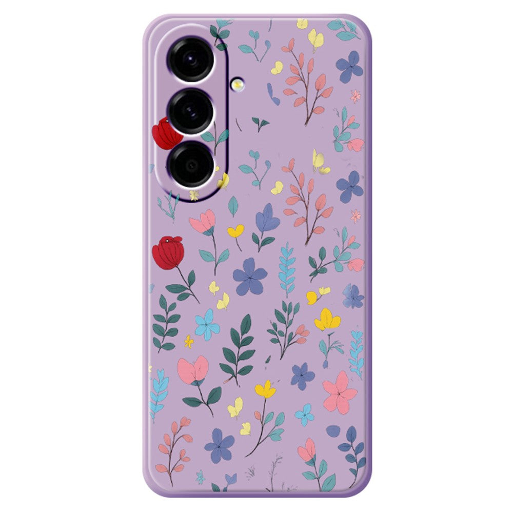 For Samsung Galaxy A27 5G Case Colorful Flower Branches Pattern Printing Straight Edge TPU Phone Back Cover