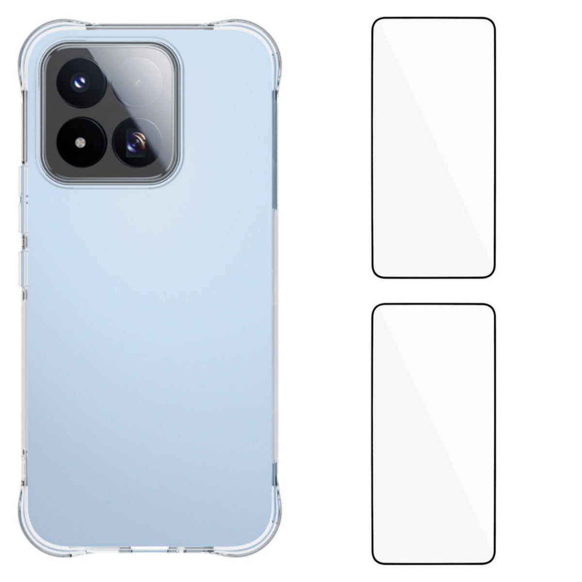 WANLONFENG for Xiaomi 17 Max WL2 Series TPU Case 2.0mm Phone Cover with 2Pcs Tempered Glass Films