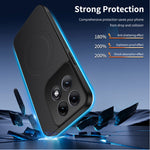 WANLONFENG til Motorola Edge 70 Pro 5G TQ Series Magnetisk Cover Kulfibertekstur PC TPU Telefoncover