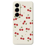 For Samsung Galaxy A27 5G Case Cherry Pattern Printing Straight Edge TPU Phone Back Cover