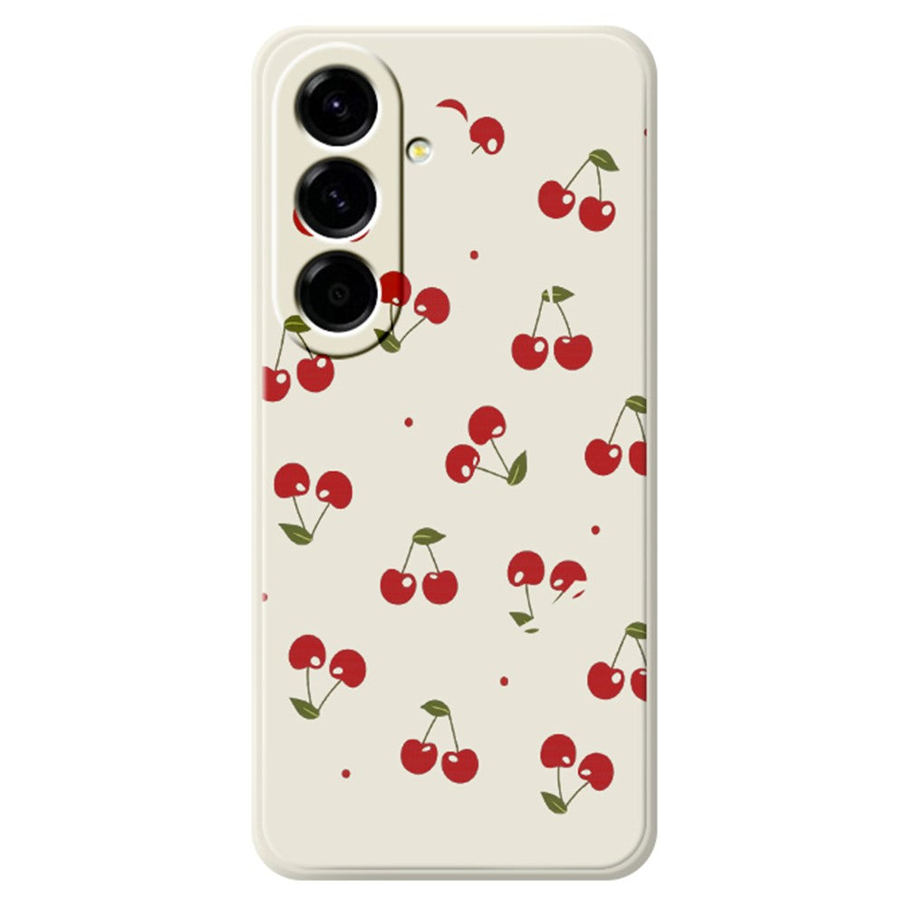 For Samsung Galaxy A27 5G Case Cherry Pattern Printing Straight Edge TPU Phone Back Cover