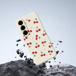 For Samsung Galaxy A27 5G Case Cherry Pattern Printing Straight Edge TPU Phone Back Cover