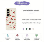 For Samsung Galaxy A27 5G Case Cherry Pattern Printing Straight Edge TPU Phone Back Cover