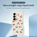 For Samsung Galaxy A27 5G Case Cherry Pattern Printing Straight Edge TPU Phone Back Cover