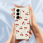 For Samsung Galaxy A27 5G Case Cherry Pattern Printing Straight Edge TPU Phone Back Cover