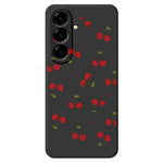 For Samsung Galaxy A27 5G Case Cherry Pattern Printing Straight Edge TPU Phone Back Cover