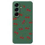 For Samsung Galaxy A27 5G Case Cherry Pattern Printing Straight Edge TPU Phone Back Cover