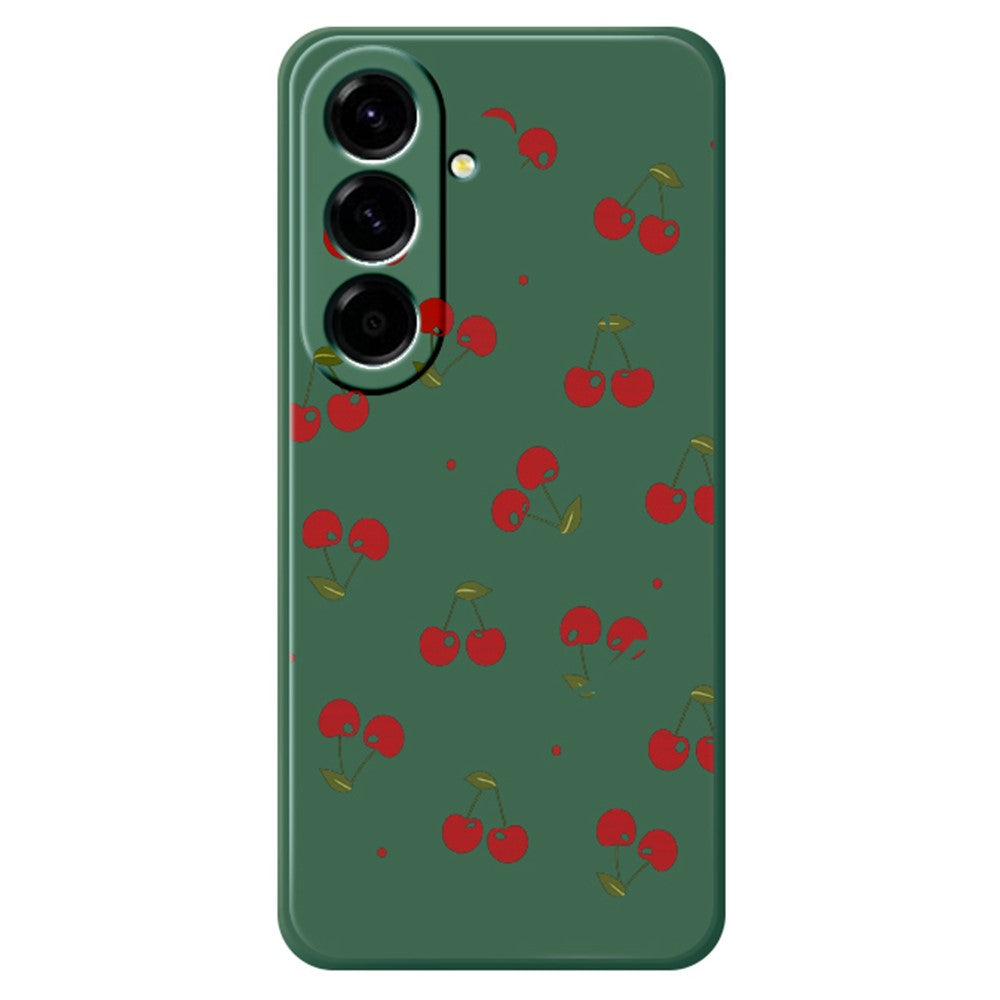 For Samsung Galaxy A27 5G Case Cherry Pattern Printing Straight Edge TPU Phone Back Cover