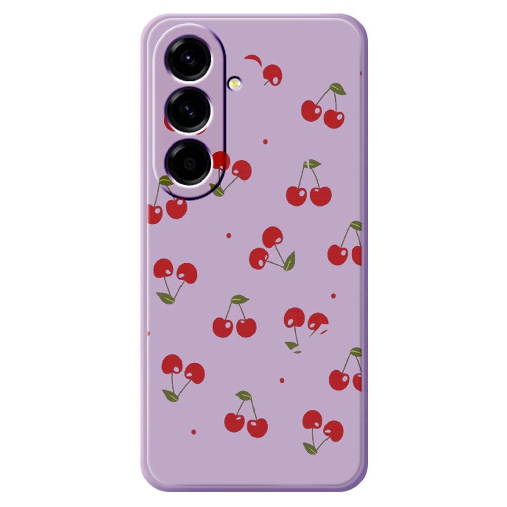 For Samsung Galaxy A27 5G Case Cherry Pattern Printing Straight Edge TPU Phone Back Cover