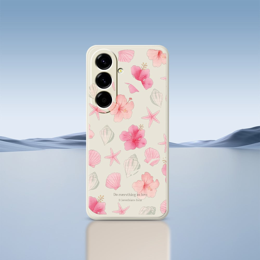 For Samsung Galaxy A27 5G Case Shell Peach Blossom Pattern Printing Straight Edge TPU Phone Back Cover