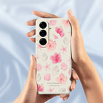 For Samsung Galaxy A27 5G Case Shell Peach Blossom Pattern Printing Straight Edge TPU Phone Back Cover