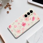 For Samsung Galaxy A27 5G Case Shell Peach Blossom Pattern Printing Straight Edge TPU Phone Back Cover