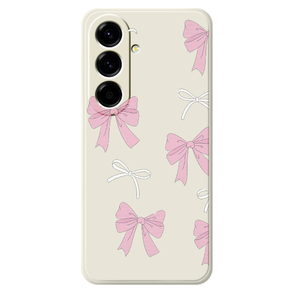 For Samsung Galaxy A27 5G Case Pink Bows Pattern Printing Straight Edge TPU Phone Back Cover