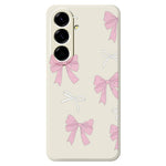 For Samsung Galaxy A27 5G Case Pink Bows Pattern Printing Straight Edge TPU Phone Back Cover