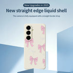 For Samsung Galaxy A27 5G Case Pink Bows Pattern Printing Straight Edge TPU Phone Back Cover