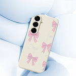 For Samsung Galaxy A27 5G Case Pink Bows Pattern Printing Straight Edge TPU Phone Back Cover