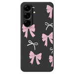 For Samsung Galaxy A27 5G Case Pink Bows Pattern Printing Straight Edge TPU Phone Back Cover