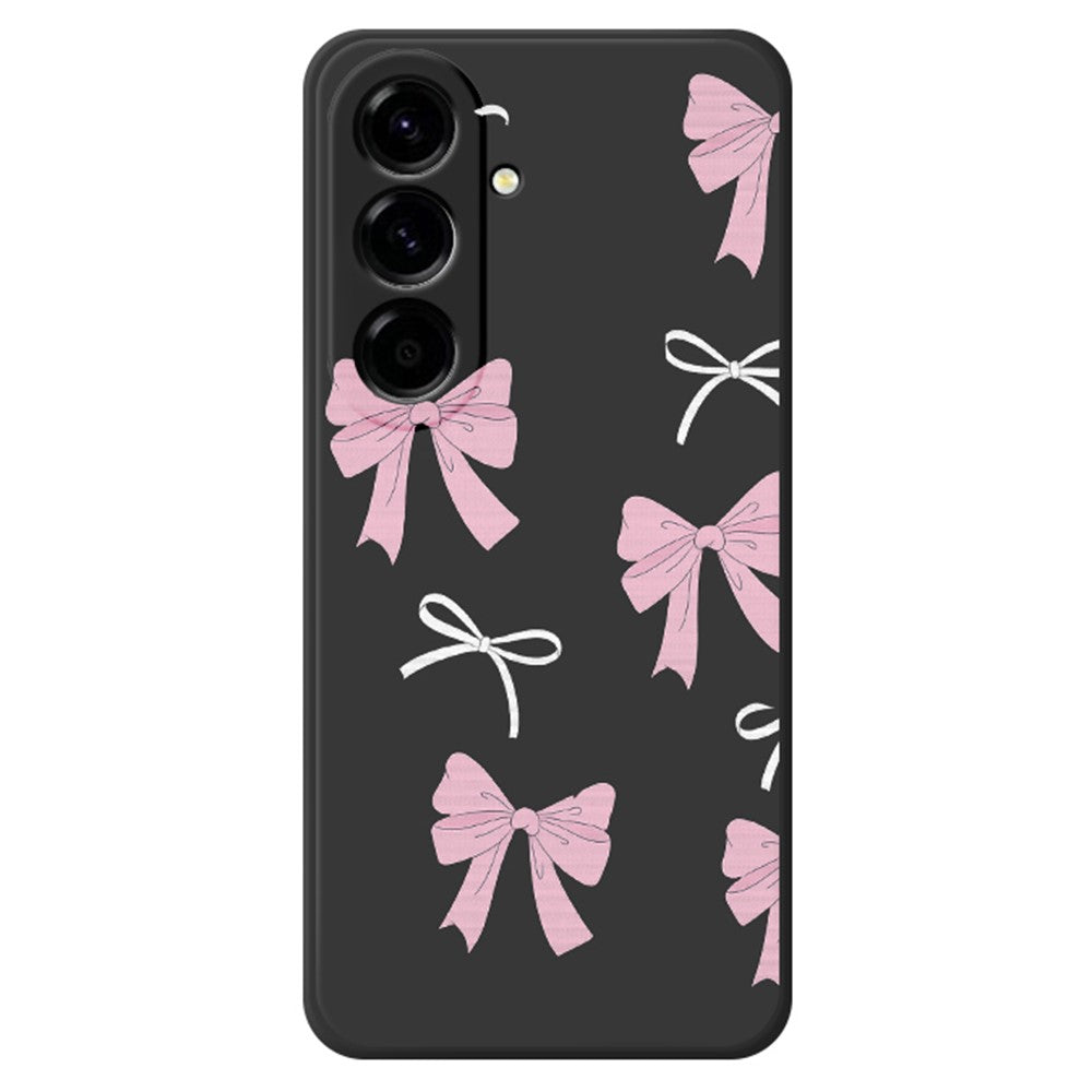 For Samsung Galaxy A27 5G Case Pink Bows Pattern Printing Straight Edge TPU Phone Back Cover