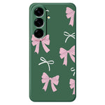 For Samsung Galaxy A27 5G Case Pink Bows Pattern Printing Straight Edge TPU Phone Back Cover