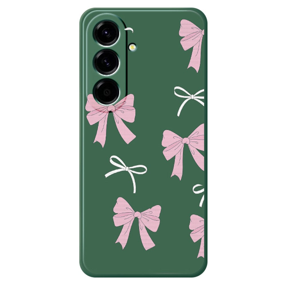 For Samsung Galaxy A27 5G Case Pink Bows Pattern Printing Straight Edge TPU Phone Back Cover