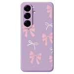 For Samsung Galaxy A27 5G Case Pink Bows Pattern Printing Straight Edge TPU Phone Back Cover