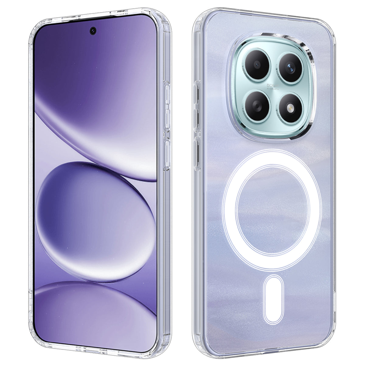 For Xiaomi Redmi Note 15 5G (Global) / Xiaomi Poco M8 5G / Xiaomi Redmi Note 15 4G (Global) Clear Phone Magnetic Case TPU + Acrylic Back Cover