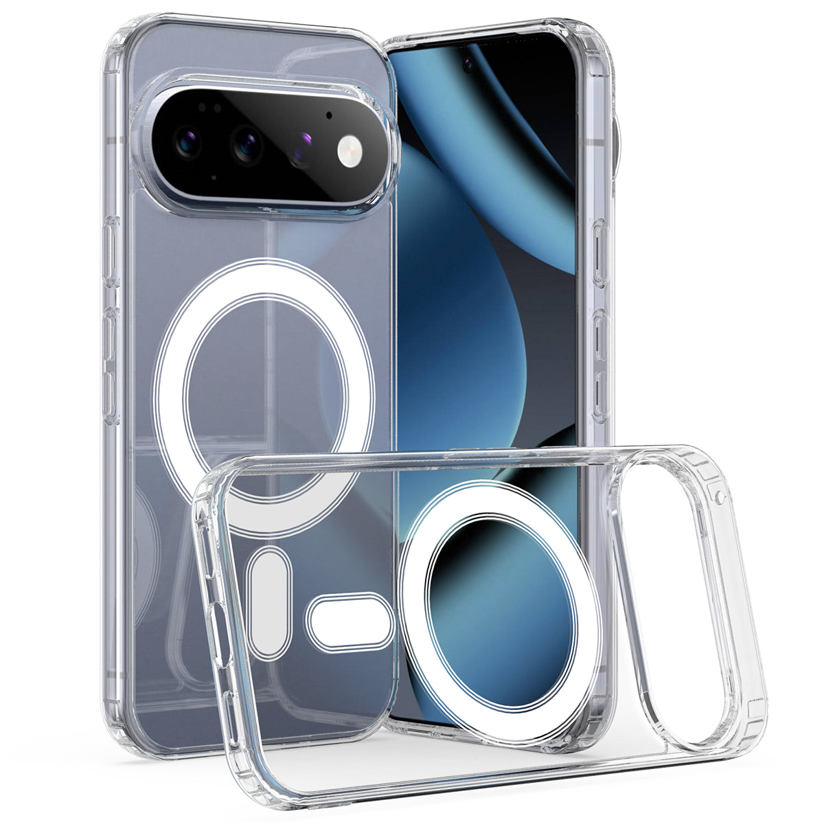 For Google Pixel 11 Pro Clear Phone Magnetic Case TPU + Acrylic Back Cover