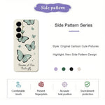 Til Samsung Galaxy A27 5G Cover Grøn Sommerfugl Mønster Print Lige Kant TPU Telefon Bagcover