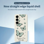 Til Samsung Galaxy A27 5G Cover Grøn Sommerfugl Mønster Print Lige Kant TPU Telefon Bagcover