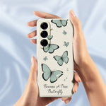 Til Samsung Galaxy A27 5G Cover Grøn Sommerfugl Mønster Print Lige Kant TPU Telefon Bagcover