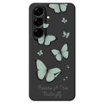 Til Samsung Galaxy A27 5G Cover Grøn Sommerfugl Mønster Print Lige Kant TPU Telefon Bagcover