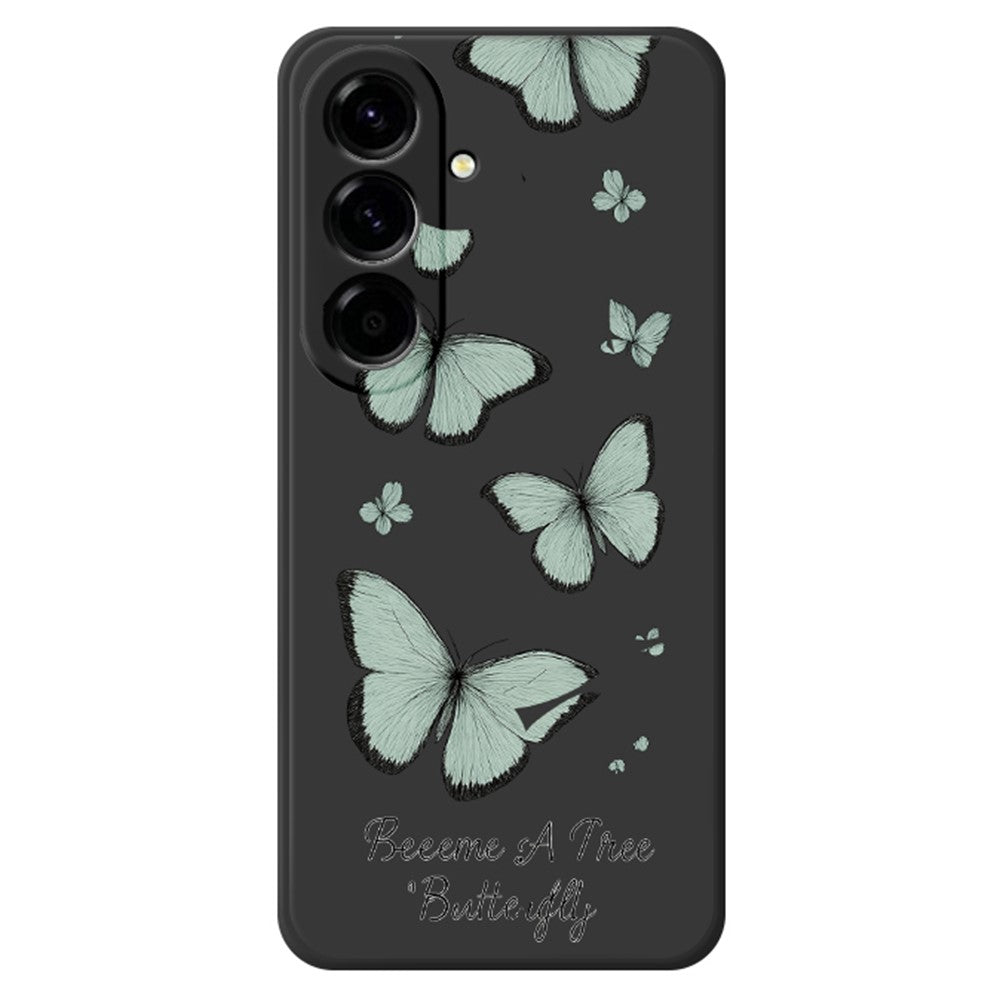 Til Samsung Galaxy A27 5G Cover Grøn Sommerfugl Mønster Print Lige Kant TPU Telefon Bagcover