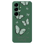 Til Samsung Galaxy A27 5G Cover Grøn Sommerfugl Mønster Print Lige Kant TPU Telefon Bagcover