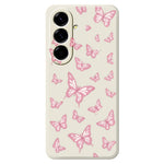 For Samsung Galaxy A27 5G Case Pink Butterflies Pattern Printing Straight Edge TPU Phone Back Cover