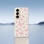 For Samsung Galaxy A27 5G Case Pink Butterflies Pattern Printing Straight Edge TPU Phone Back Cover