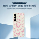 For Samsung Galaxy A27 5G Case Pink Butterflies Pattern Printing Straight Edge TPU Phone Back Cover