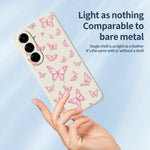 For Samsung Galaxy A27 5G Case Pink Butterflies Pattern Printing Straight Edge TPU Phone Back Cover