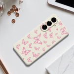 For Samsung Galaxy A27 5G Case Pink Butterflies Pattern Printing Straight Edge TPU Phone Back Cover